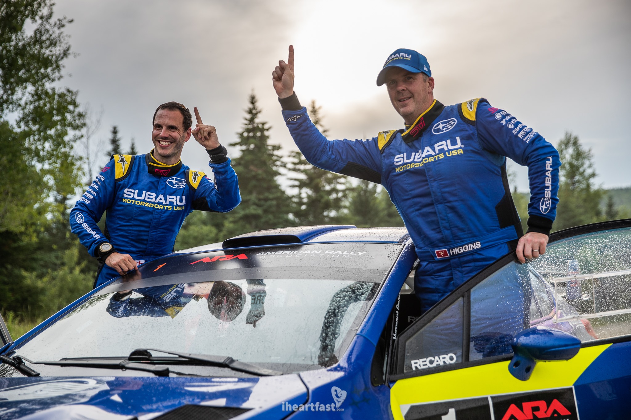 David Higgins and Craig Drew celebrate their win at NEFR