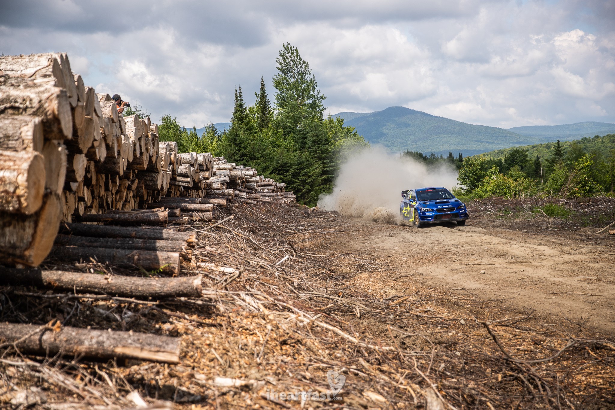Higgins and Drew of Subaru Motorsports USA on their way to victory at New England Forest Rally